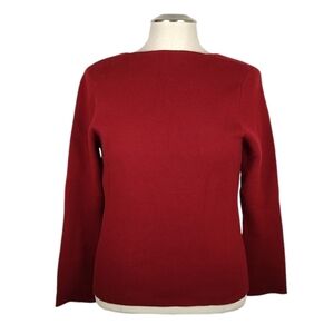 NWT! Cashmere VTG TSE V-Back Boatneck Knit Sweater "Bordeaux" Colorway Large